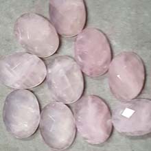 15X20MM FACETED OVAL CABOCHON ROSE QUARTZ(6PCS/BAG)